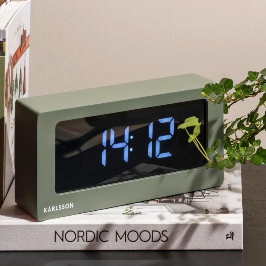 Boxed LED Alarm/Table Clock - Jungle Green