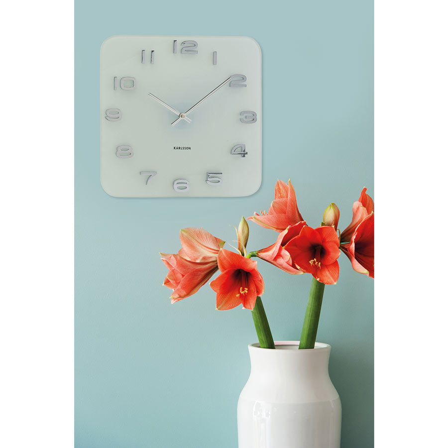 Vintage Square Wall Clock - White