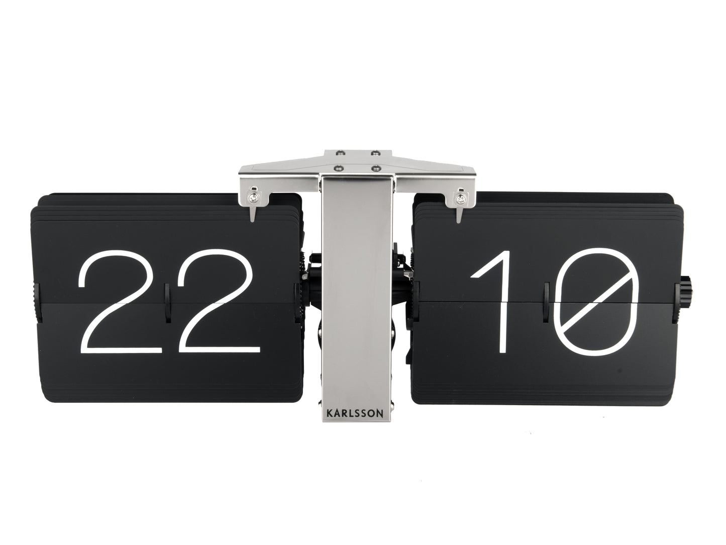 Flip No Case Clock - Black/Silver