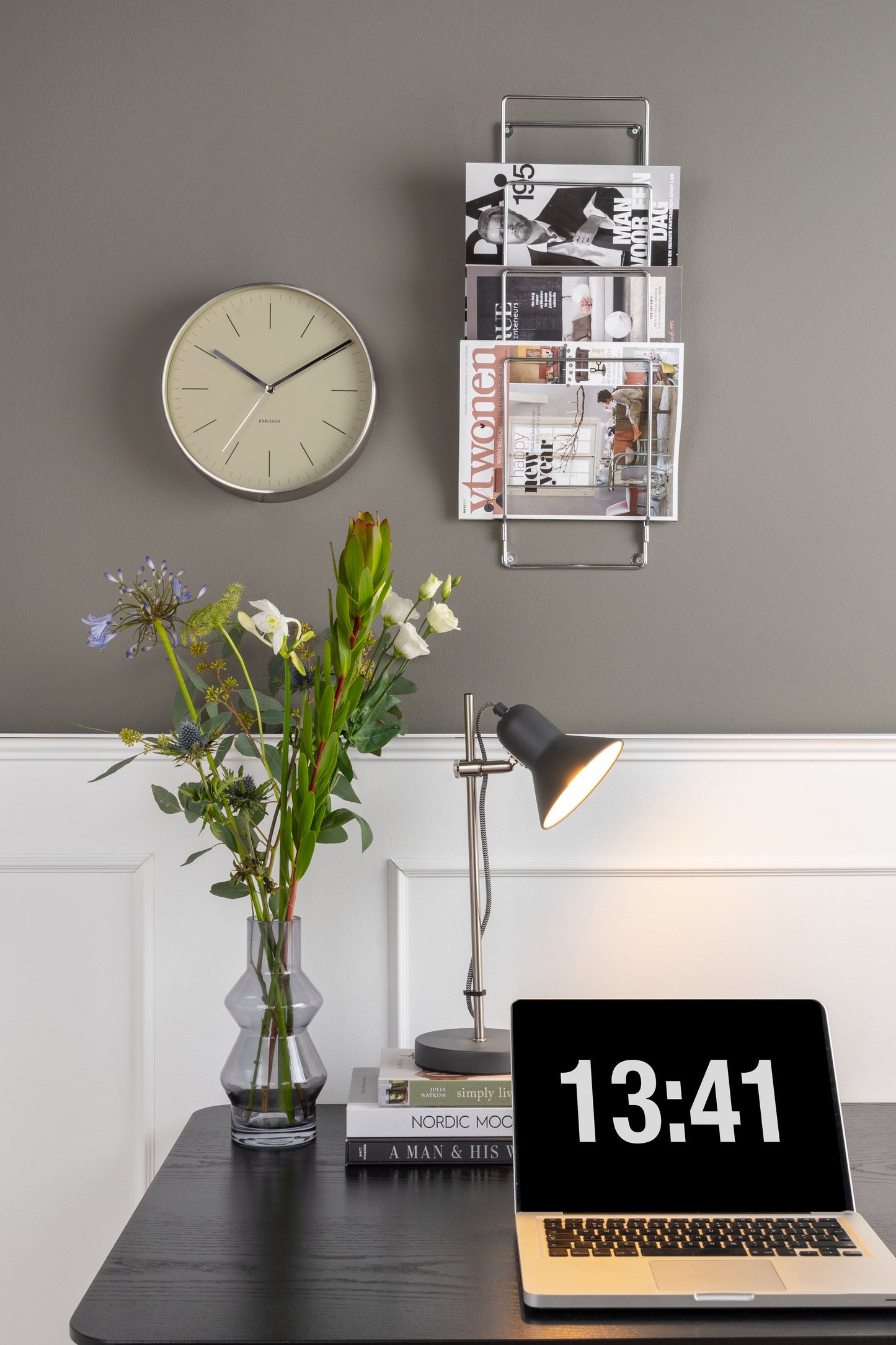 Minimal Clock - Olive Green
