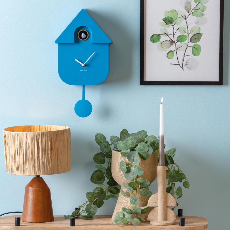 Modern Cuckoo Clock - Bright Blue