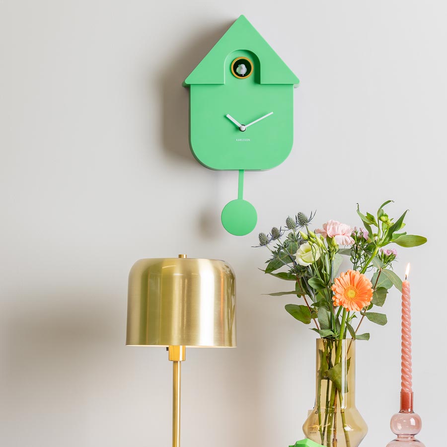 Modern Cuckoo Clock - Bright Green