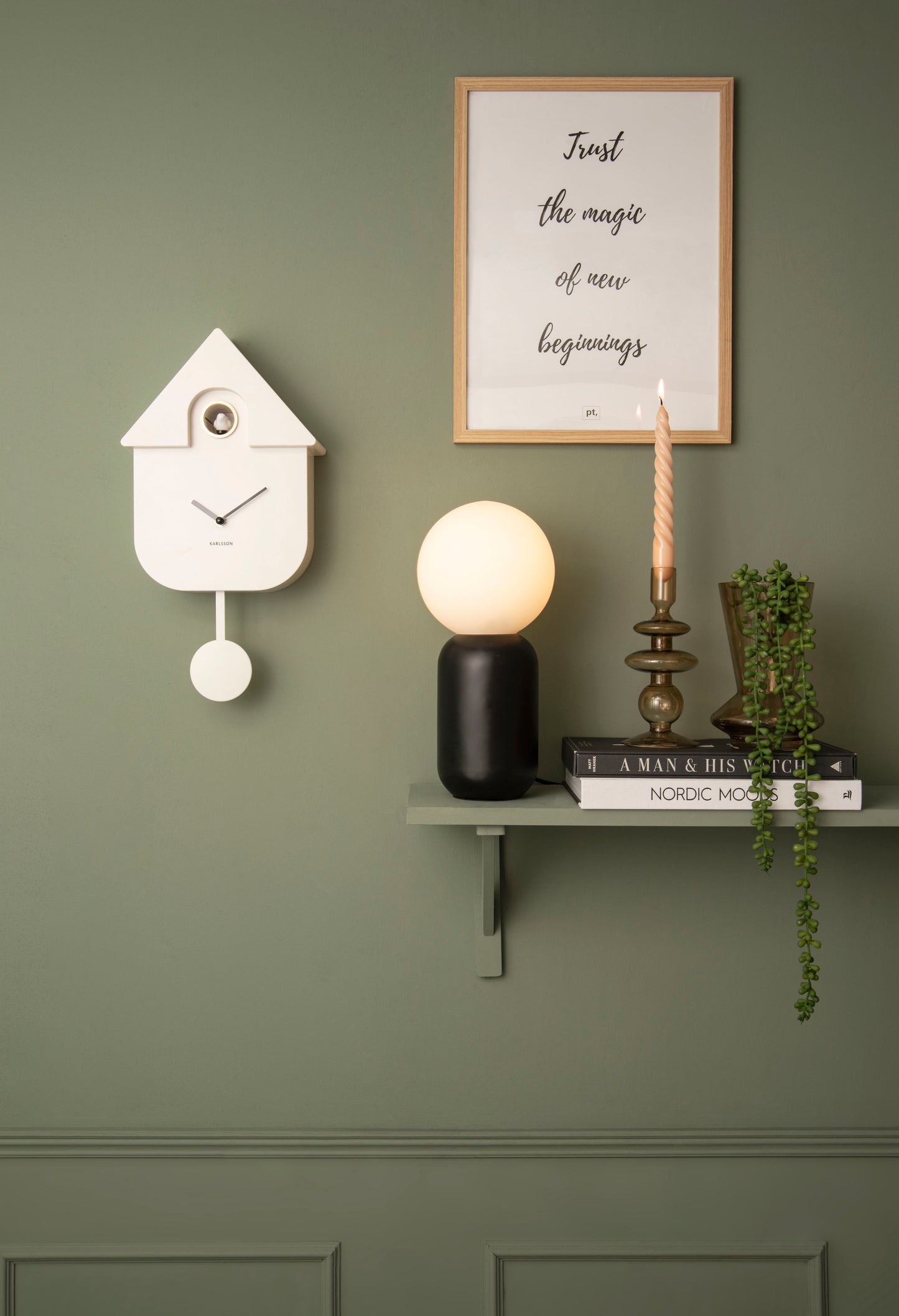 Modern Cuckoo Clock - White