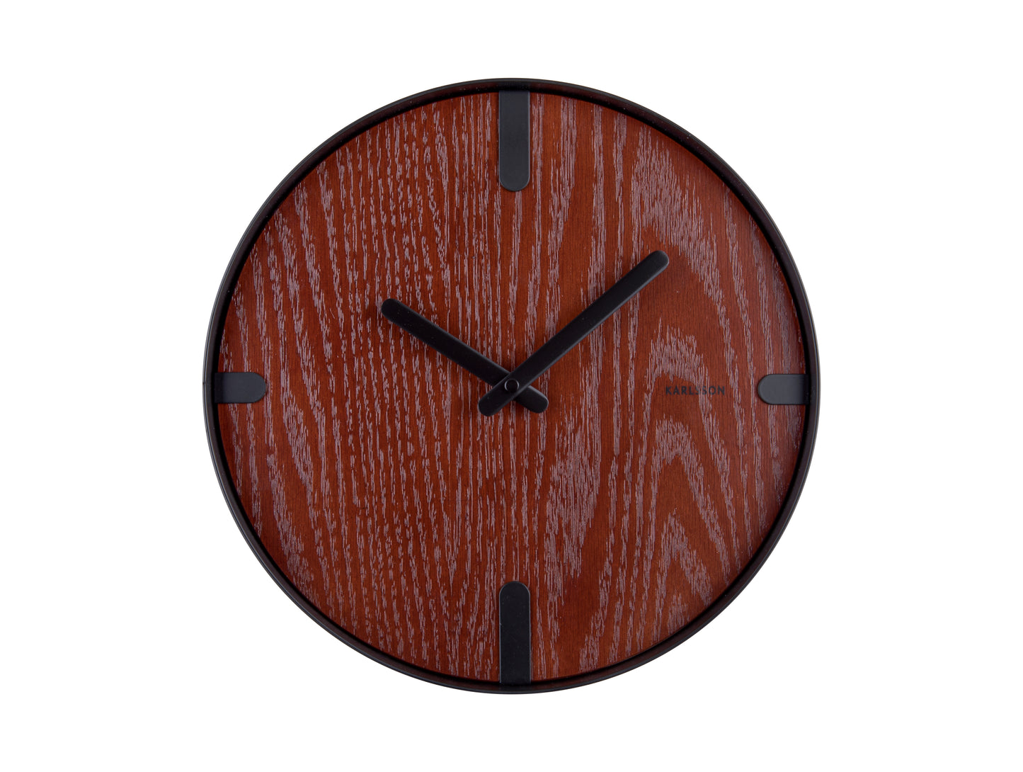 Dashed Clock Walnut - Wood/Black