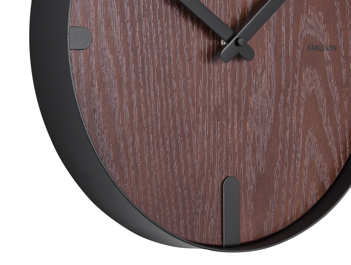 Dashed Clock Walnut - Wood/Black