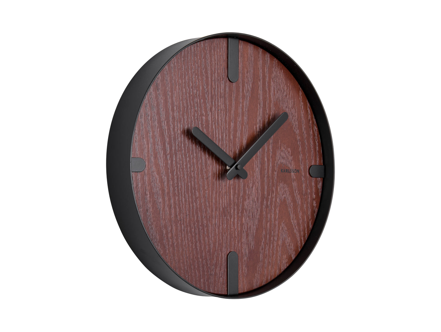 Dashed Clock Walnut - Wood/Black