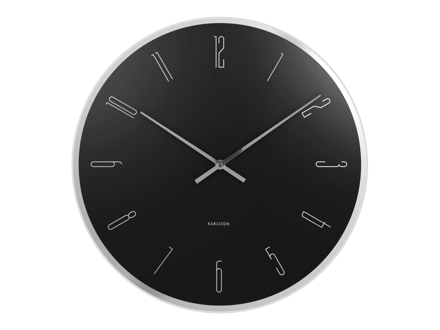 Mirror Numbers Clock - Black
