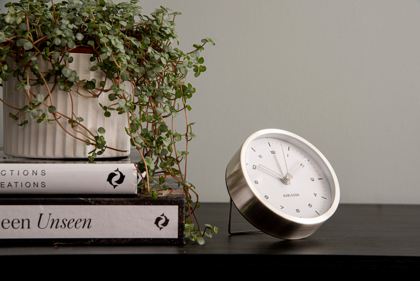 Tinge Alarm Clock - Silver/White