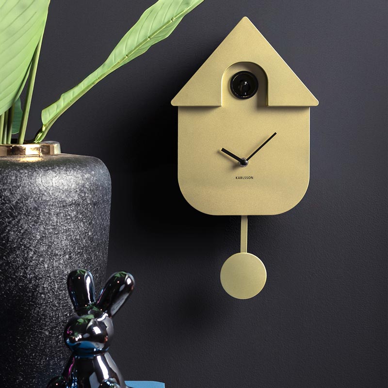 Modern Cuckoo Clock - Metallic Gold