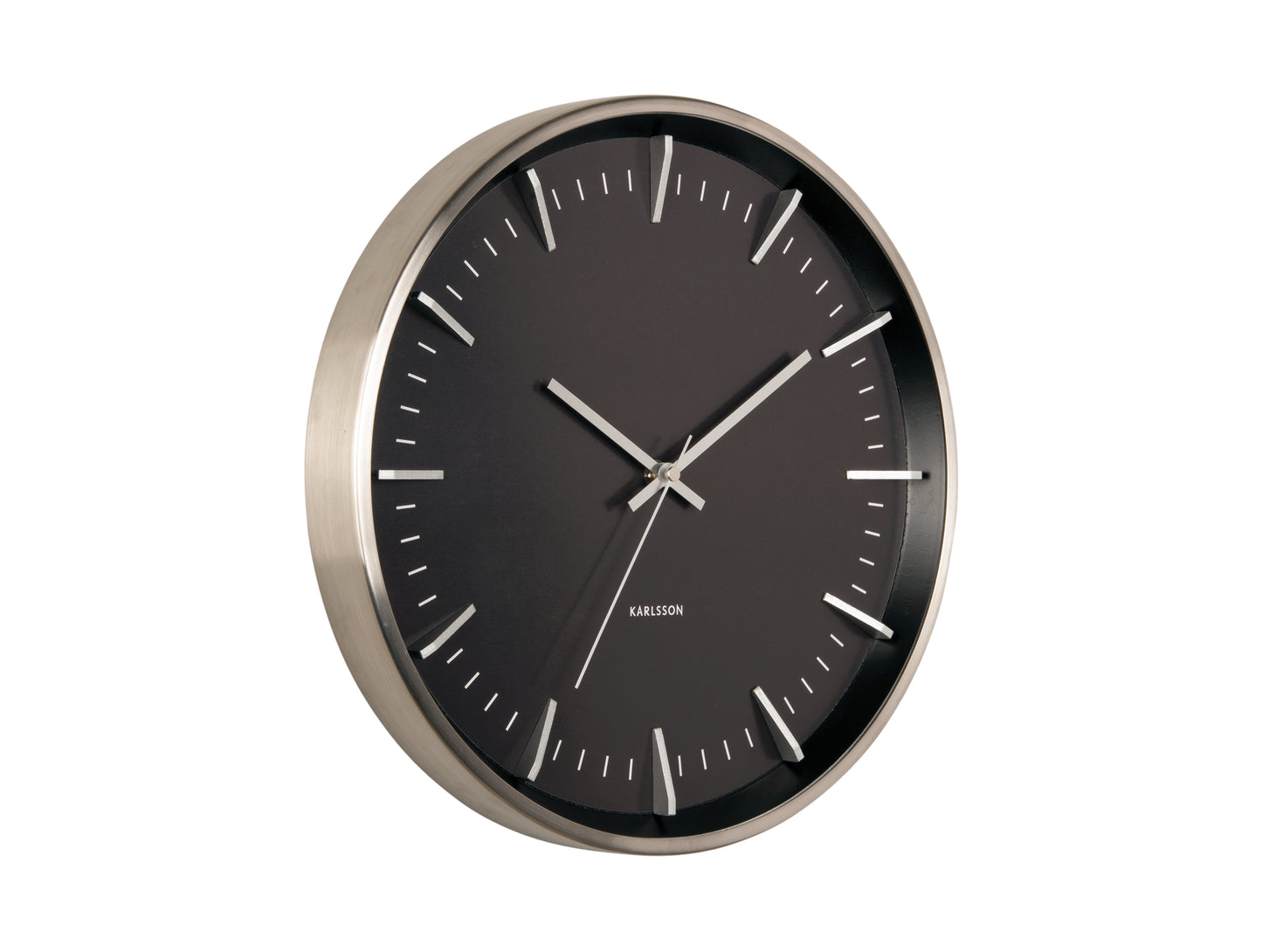 Raised Batons Clock - Silver