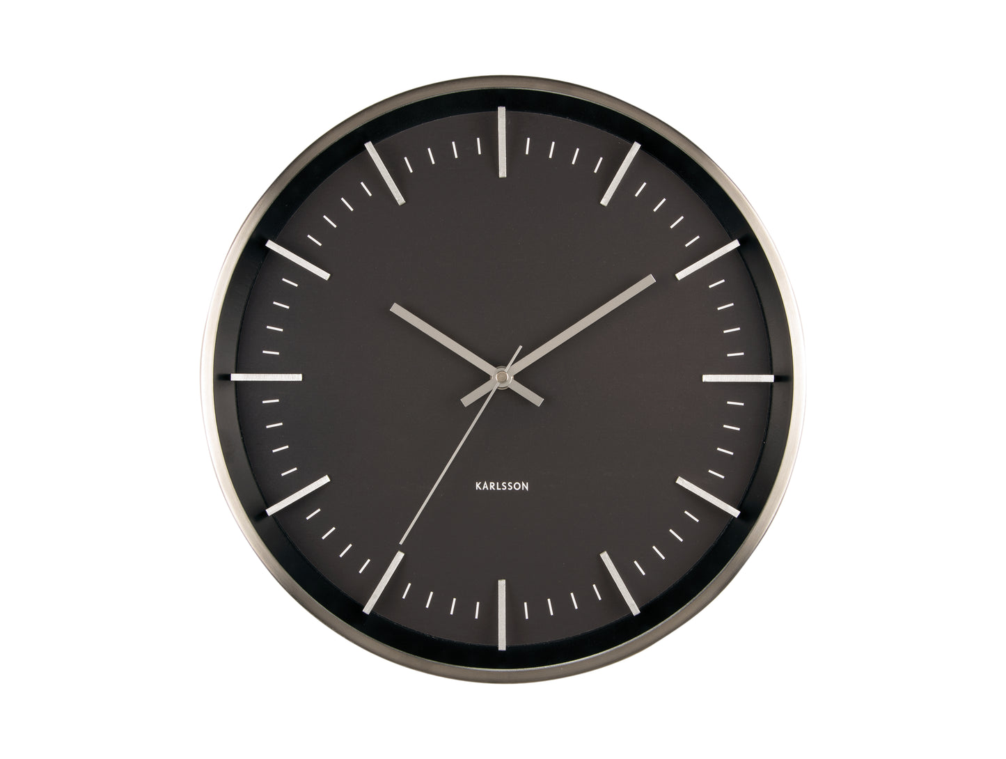 Raised Batons Clock - Silver