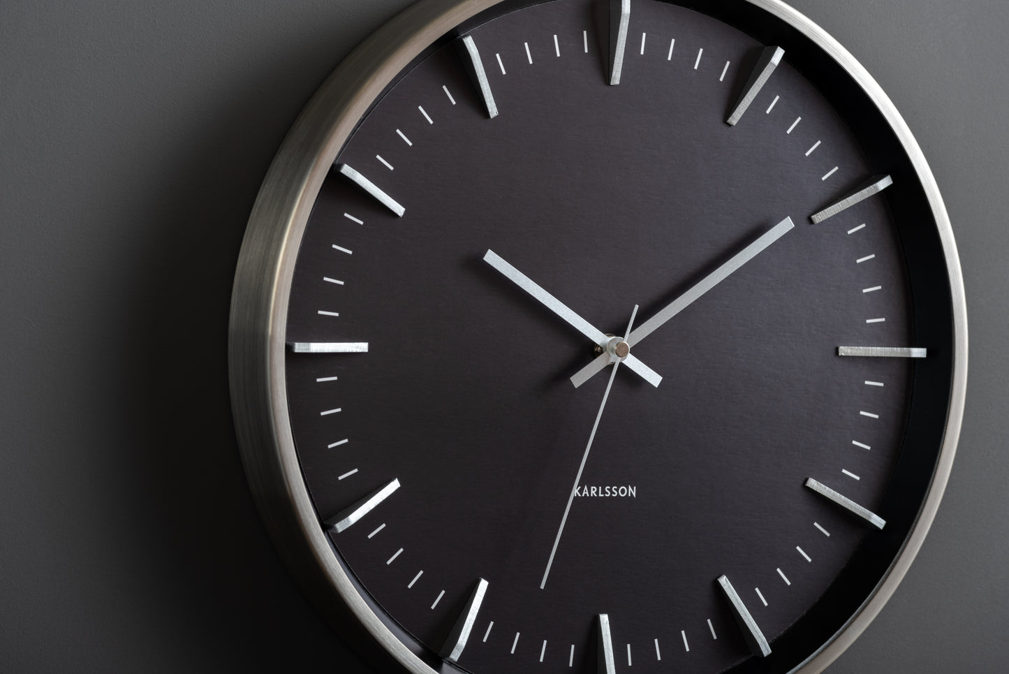 Raised Batons Clock - Silver