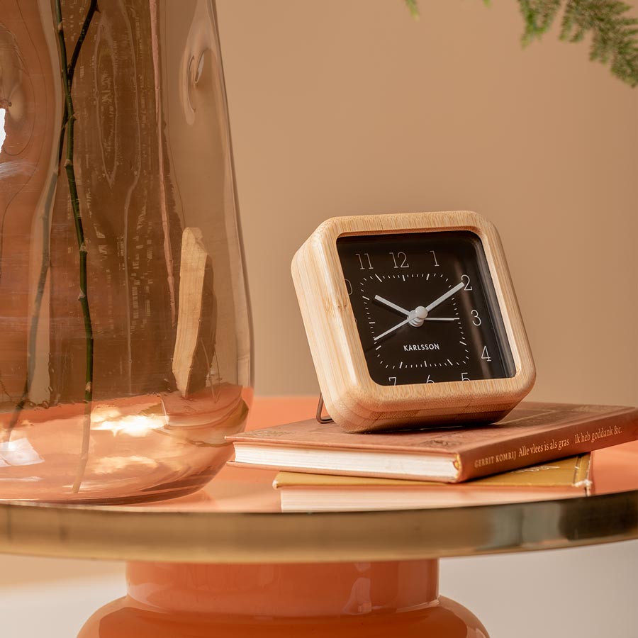 Neat Square Alarm Clock - Black