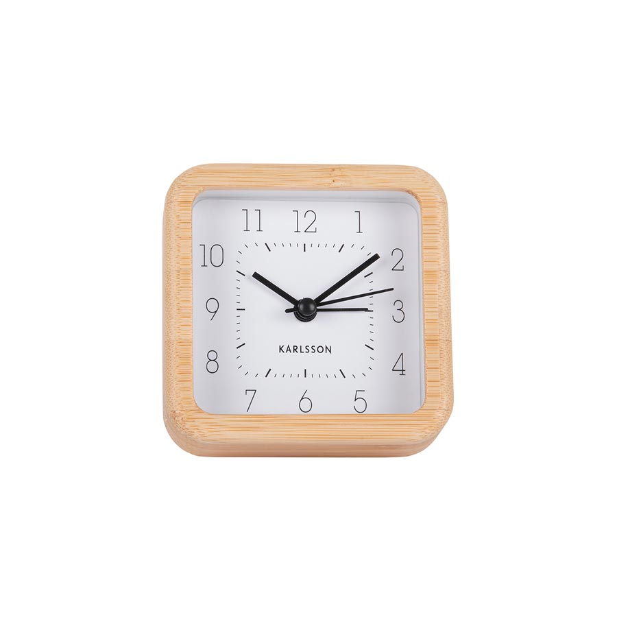 Neat Square Alarm Clock - White