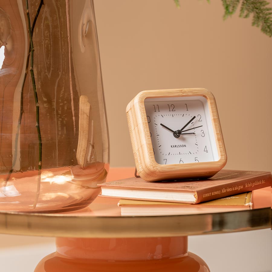 Neat Square Alarm Clock - White