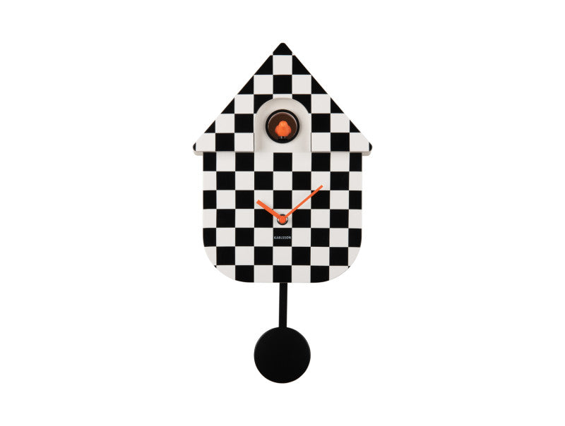 Modern Cuckoo Clock - Checker Black