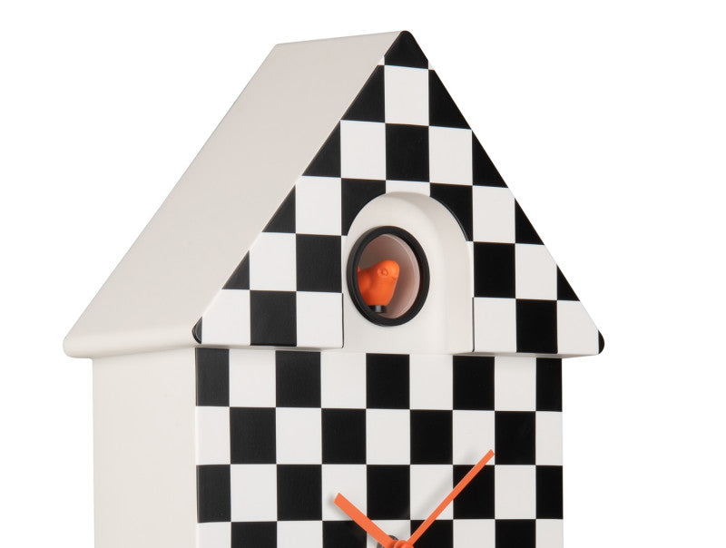 Modern Cuckoo Clock - Checker Black