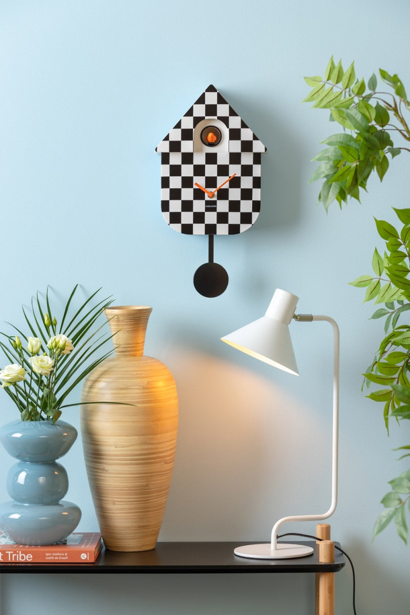 Modern Cuckoo Clock - Checker Black