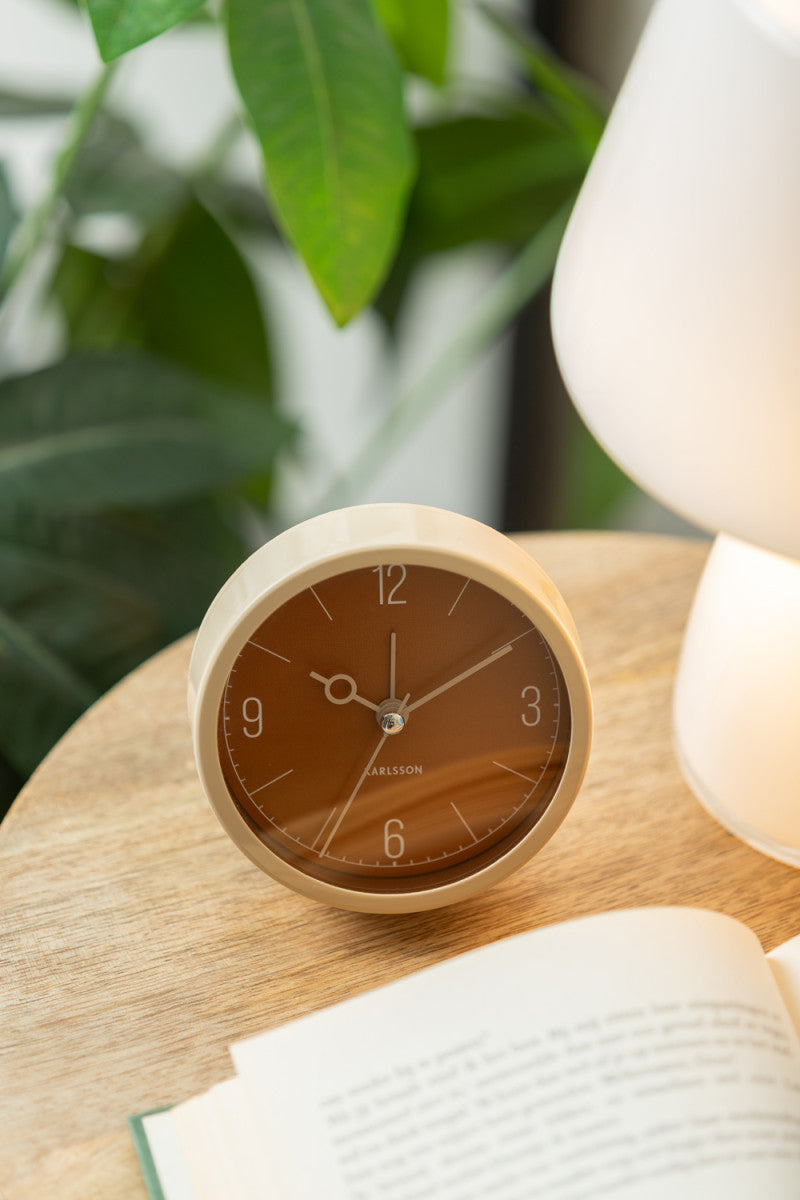 Monocle Alarm Clock - Caramel Brown