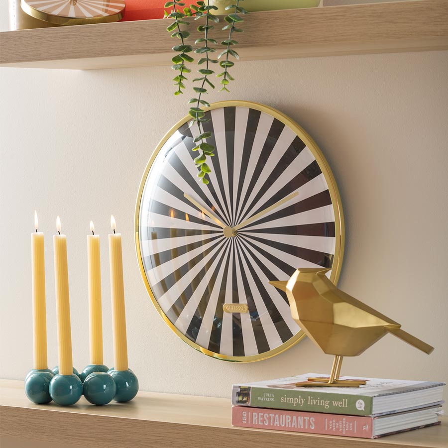 Candy Swirl Wall Clock - Black