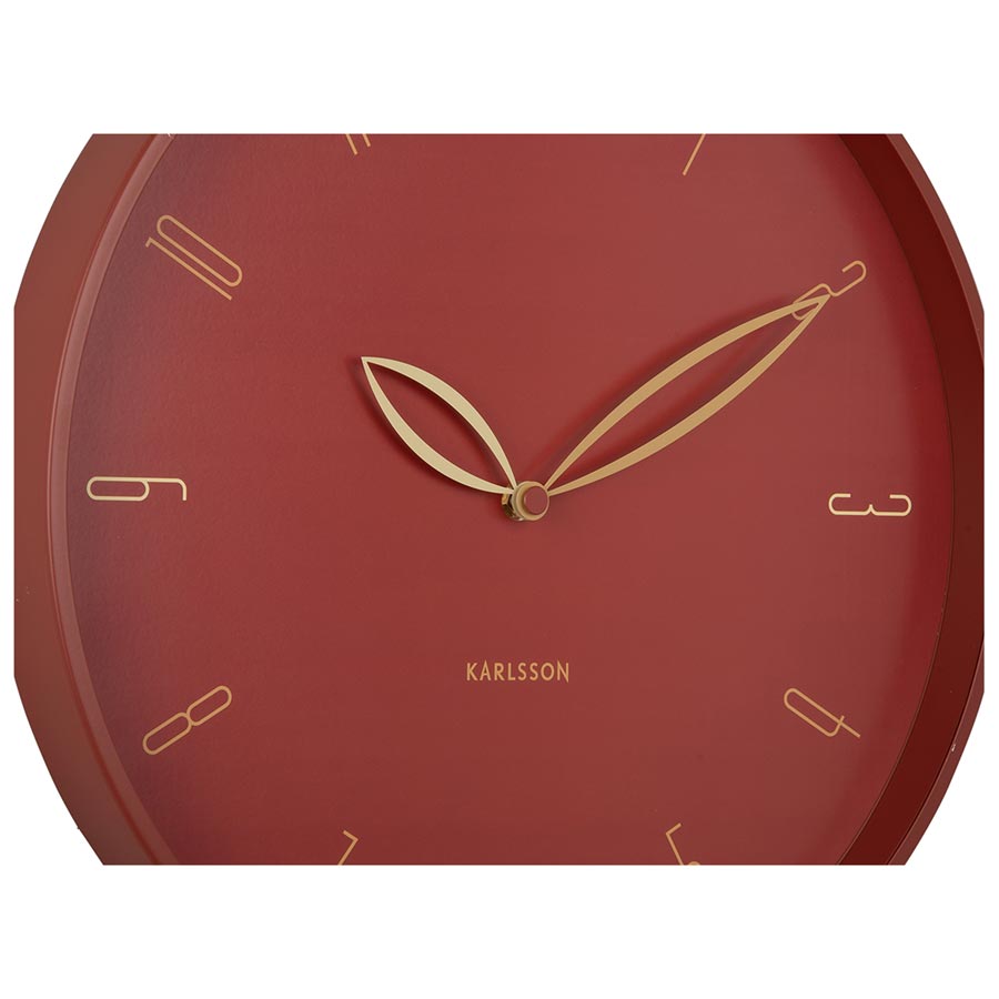 Petals Wall Clock - Red Ochre