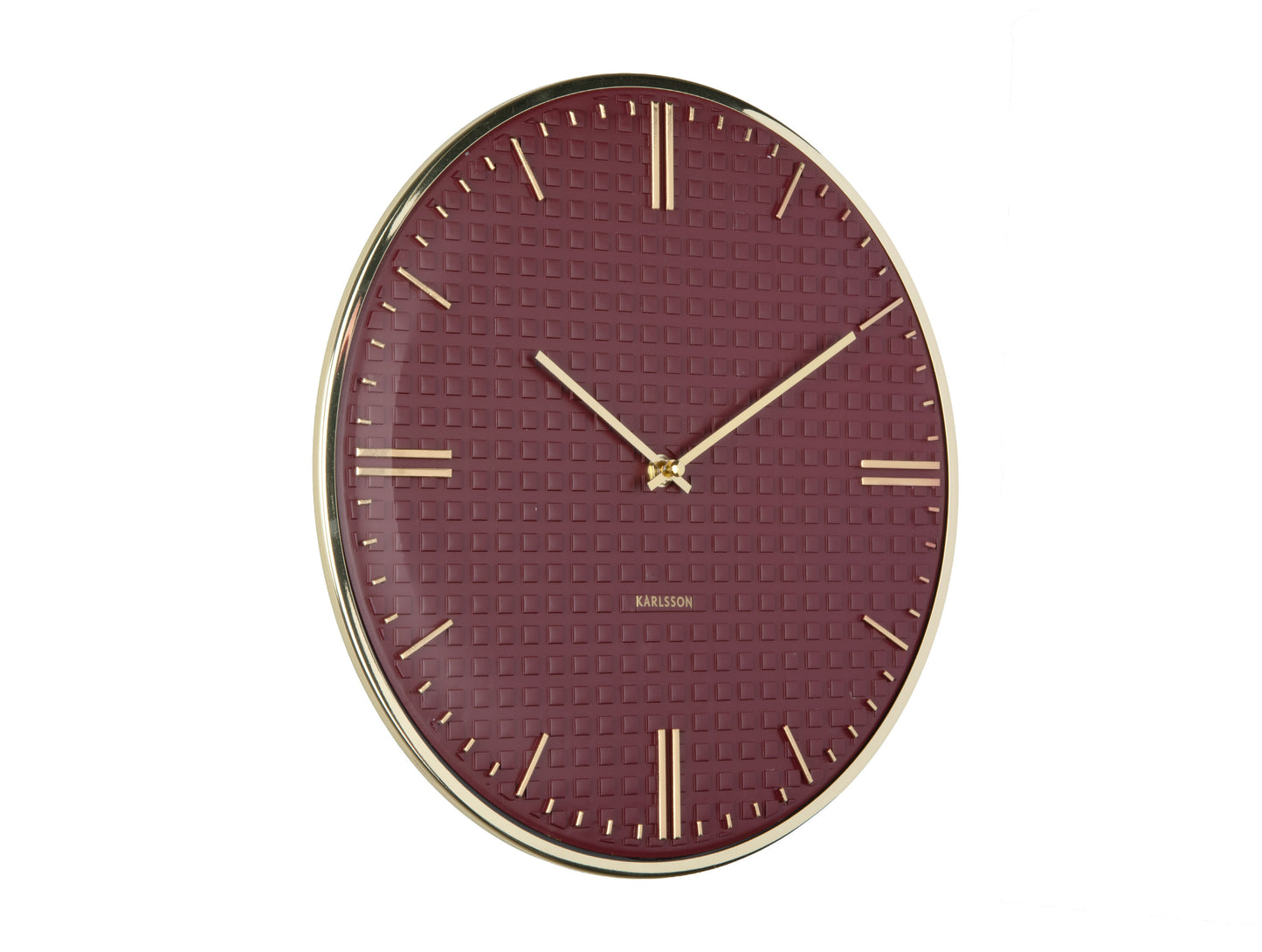 Riqueza Wall Clock - Burgundy Red