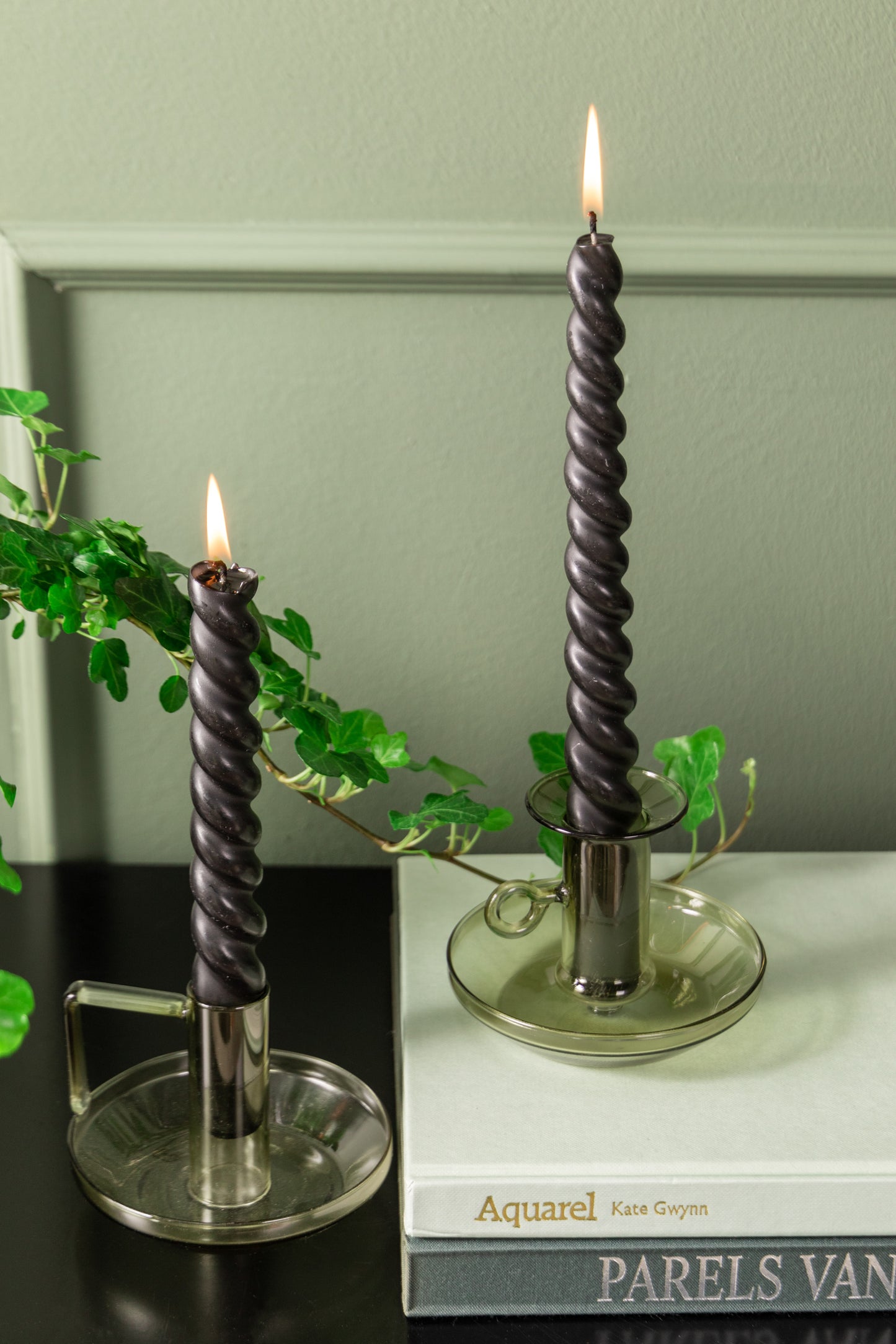 Modern Light Candle Holder - Moss Green