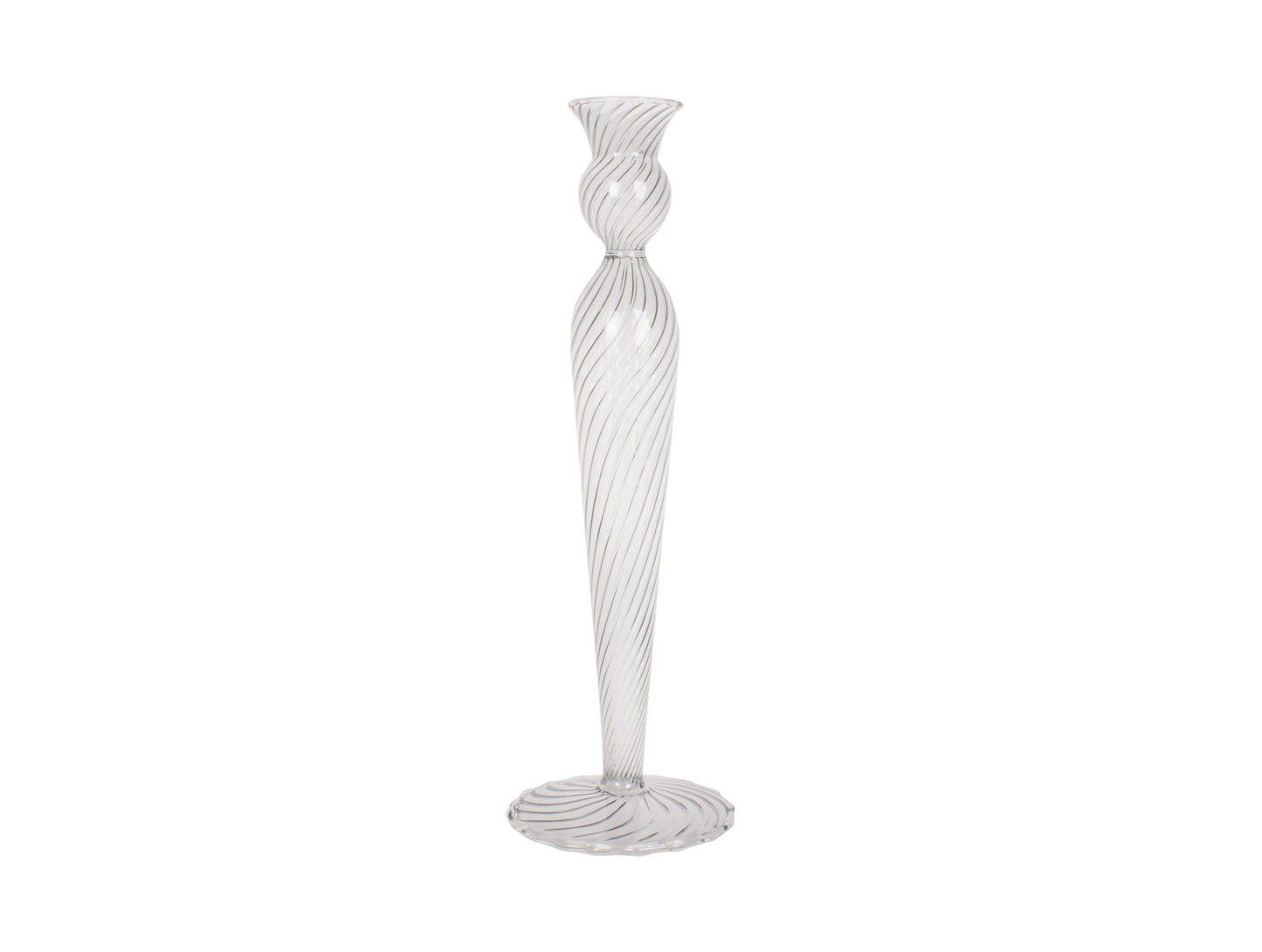 Swirl Candle Holder - Large Clear