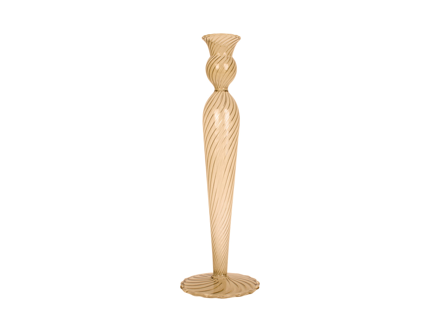 Swirl Candle Holder - Large Sand Brown