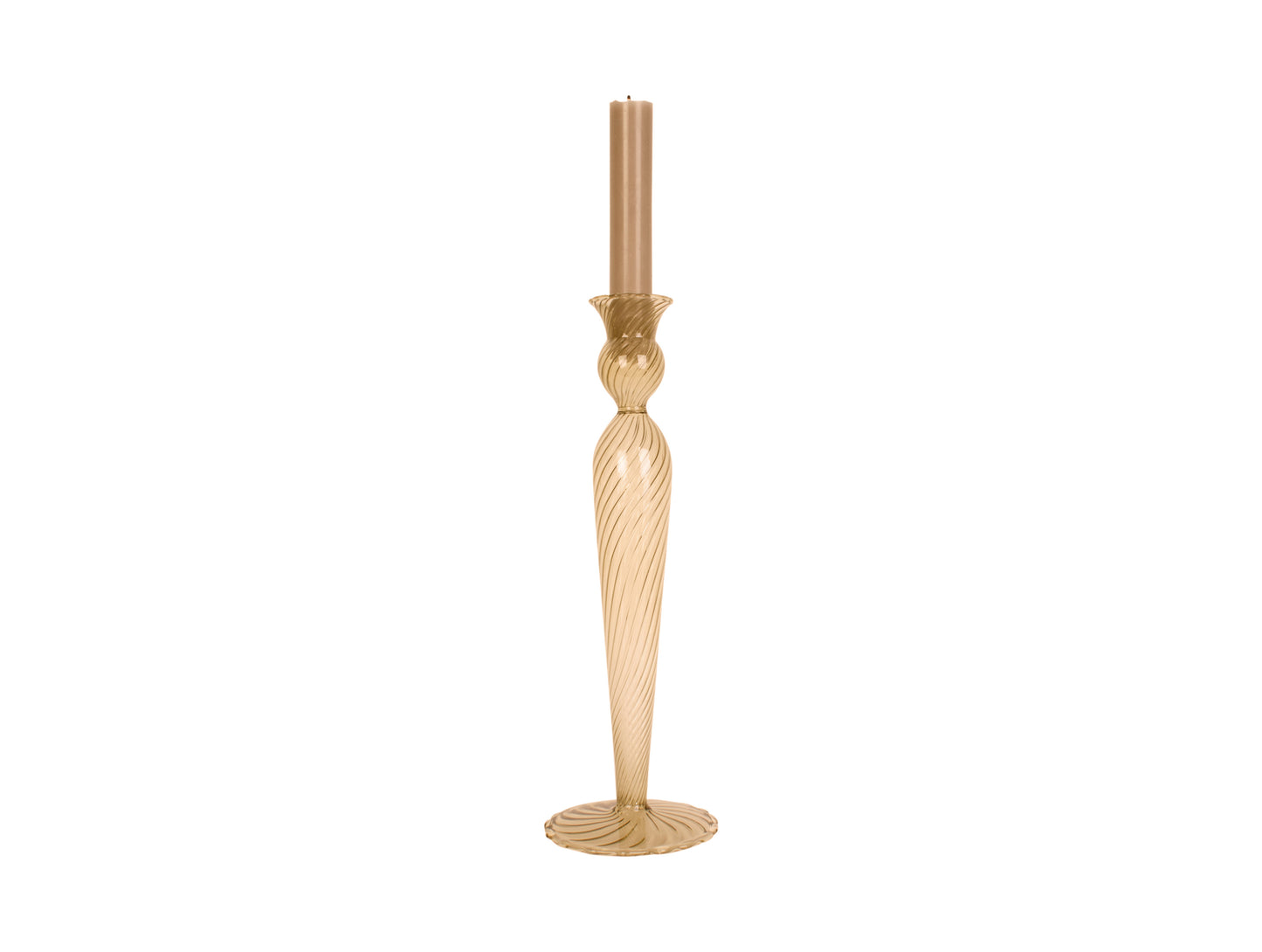 Swirl Candle Holder - Large Sand Brown