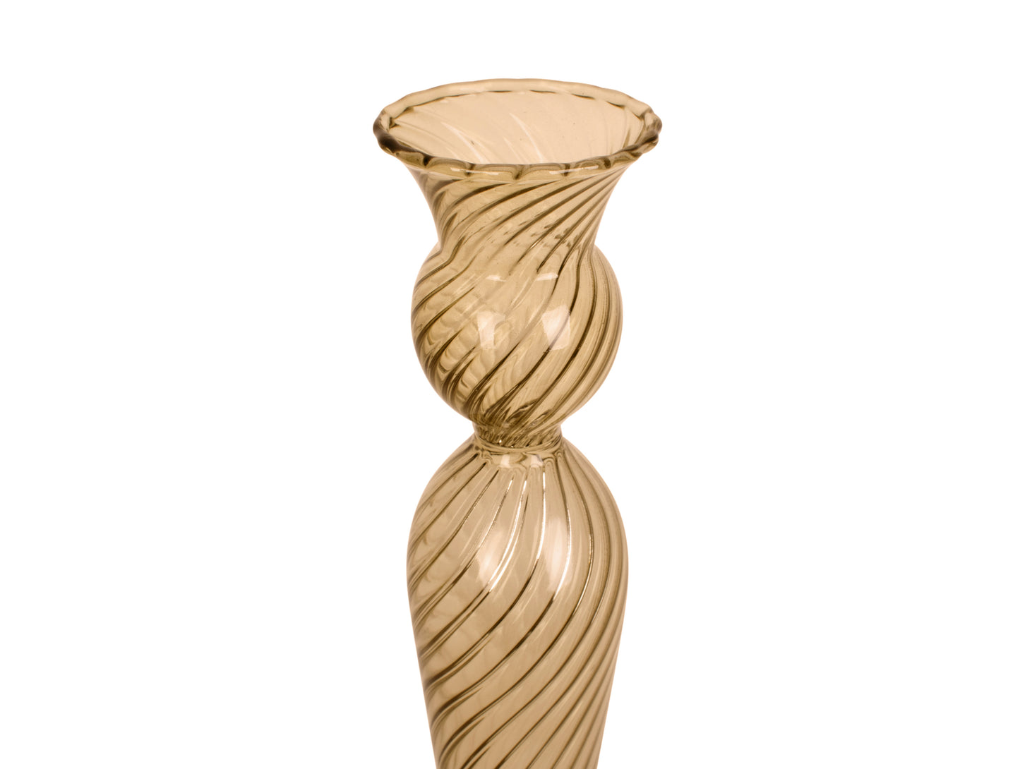 Swirl Candle Holder - Large Sand Brown