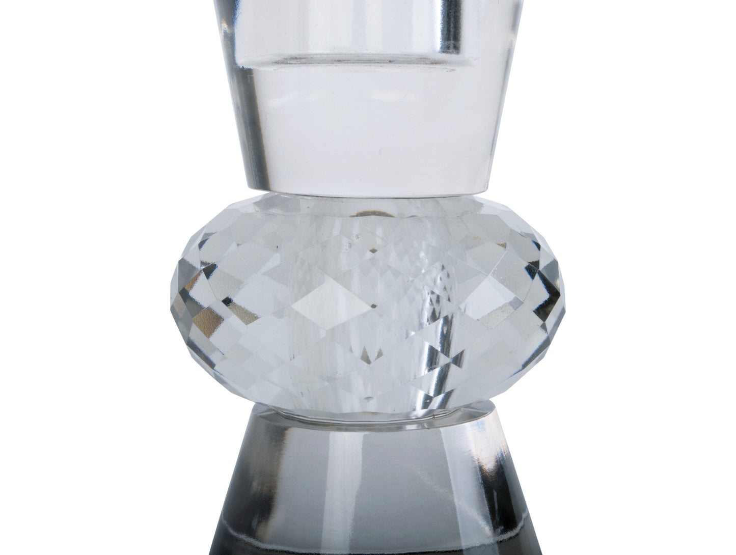 Crystal Art Glass Candle Holder - Duo Cone Clear