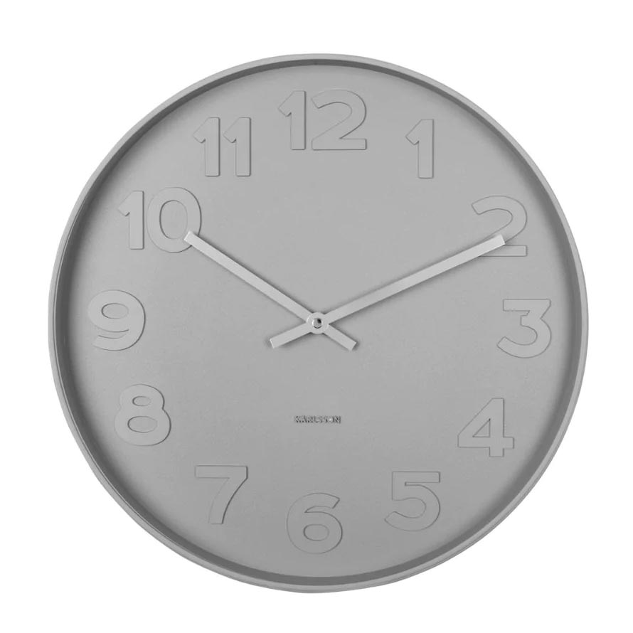 Mr Grey Numbers Clock - Medium