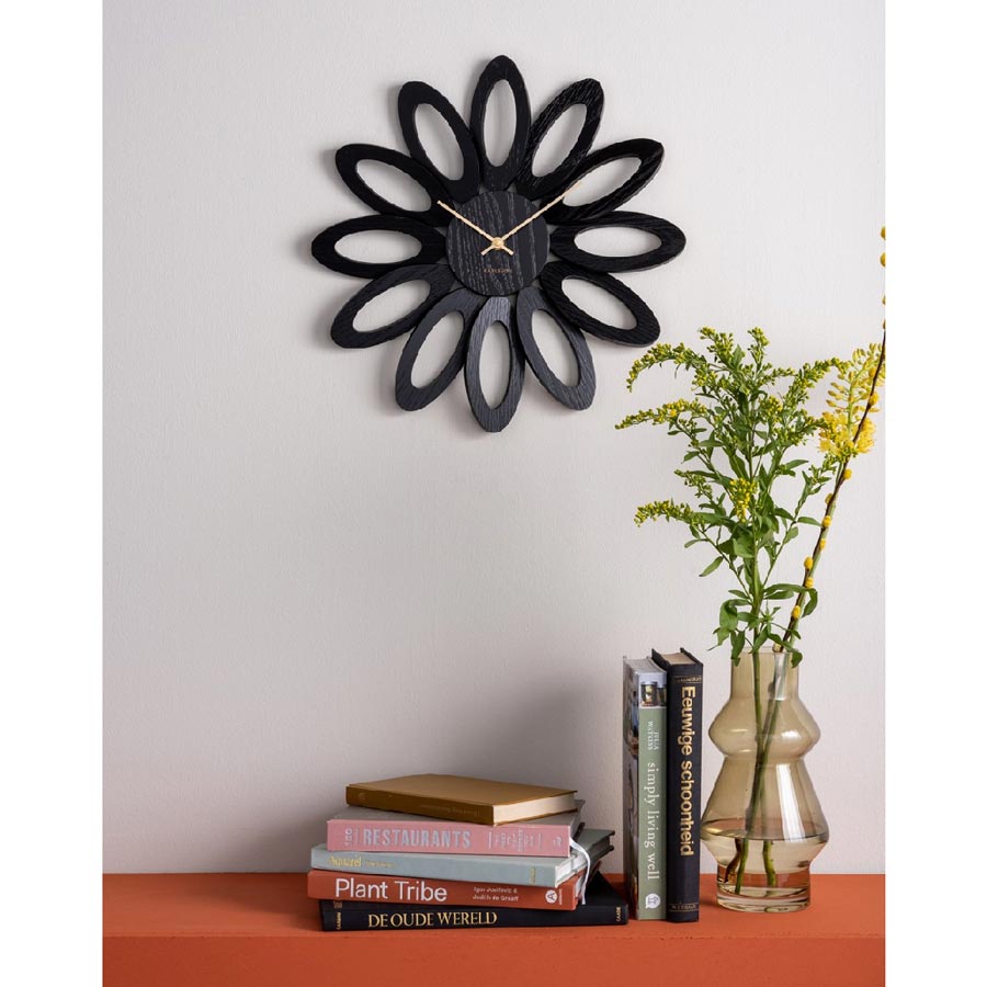 Fiore Clock - Black Wood