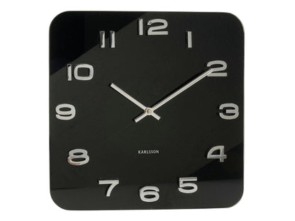 Vintage Square Wall Clock - Black