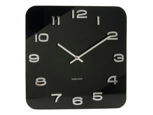 Vintage Square Wall Clock - Black