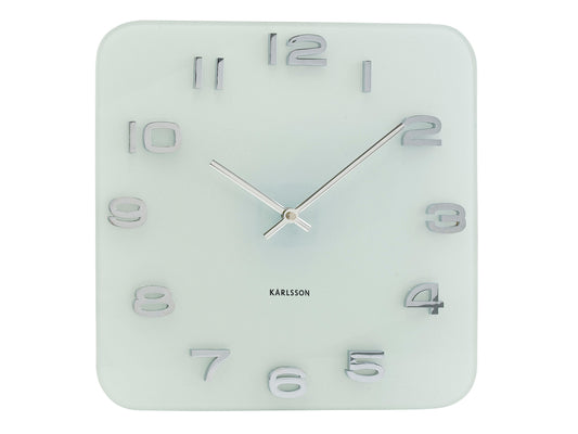 Vintage Square Wall Clock - White
