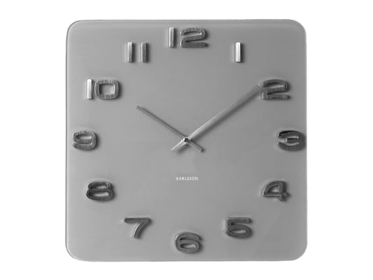 Vintage Square Wall Clock - Grey