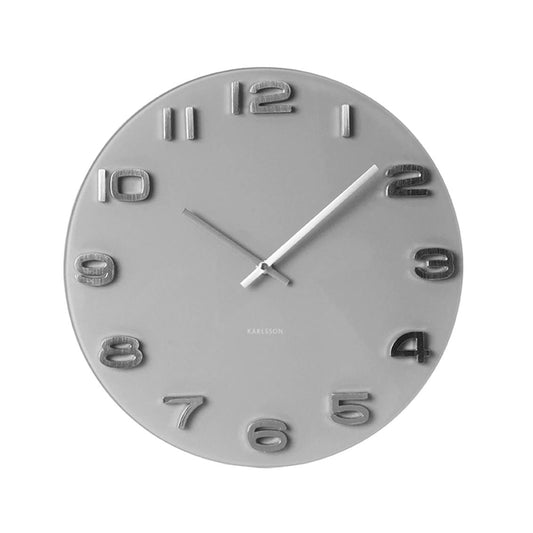Vintage Round Wall Clock - Grey