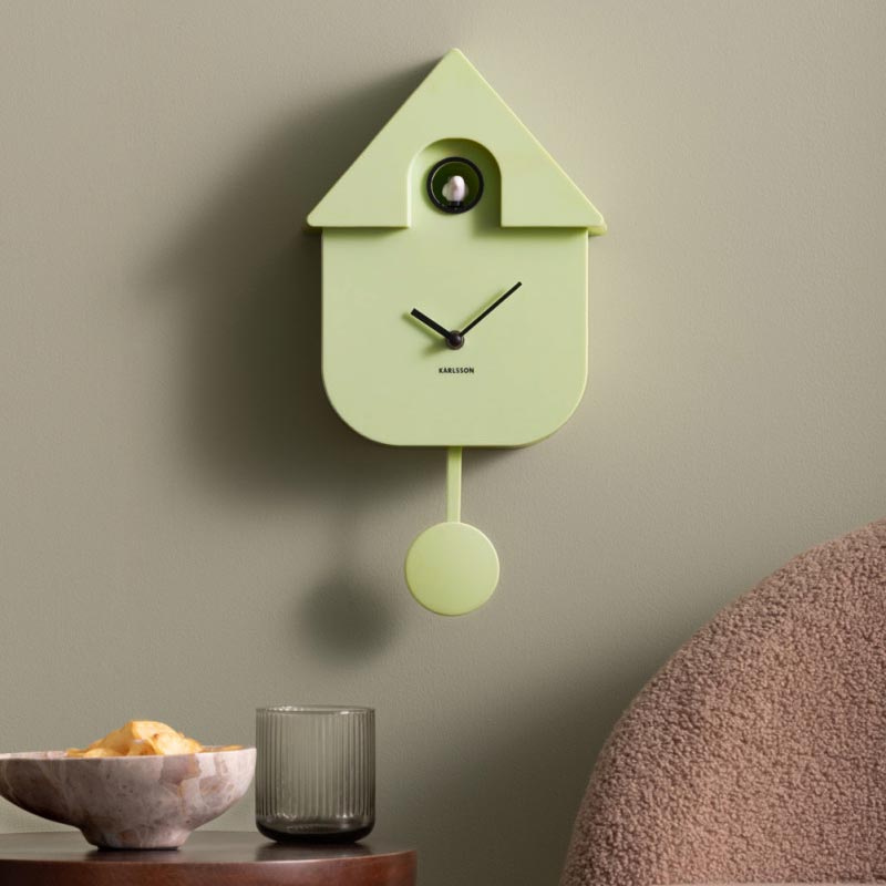 Modern Cuckoo Clock - Soft Green