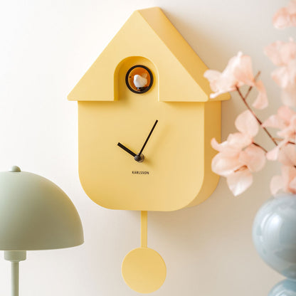 Modern Cuckoo Clock - Soft Yellow
