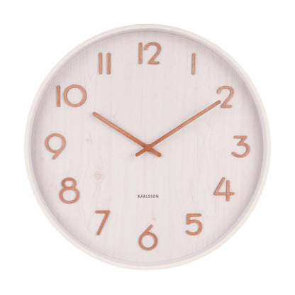 Pure Wood Grain Wall Clock - Medium White [ETA JULY]