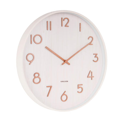 Pure Wood Grain Wall Clock - Medium White [ETA JULY]