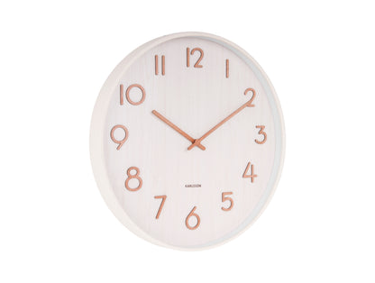 Pure Wood Grain Wall Clock - Medium White [ETA JULY]