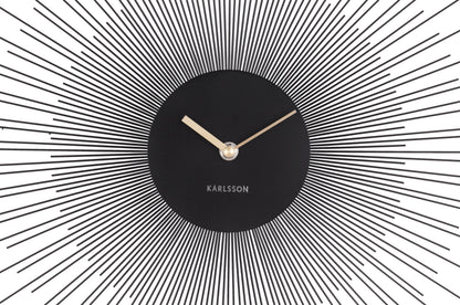 Peony Wall Clock - Large Black