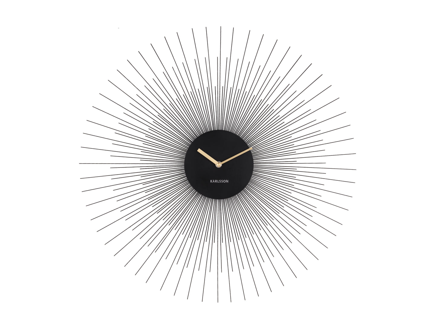 Peony Wall Clock - Large Black