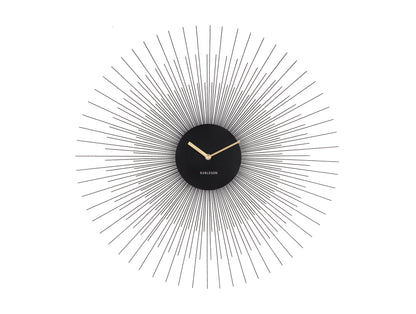 Peony Wall Clock - Large Black