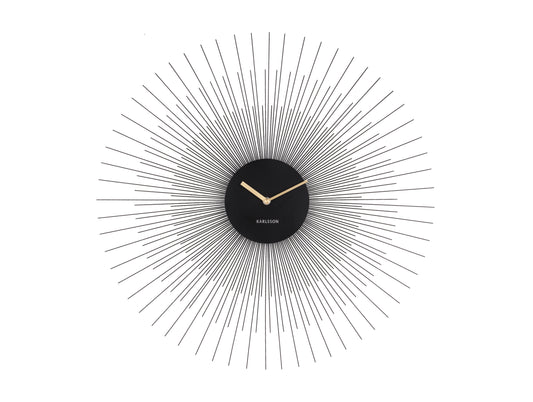 Peony Wall Clock - Large Black