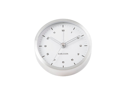 Tinge Alarm Clock - Silver/White
