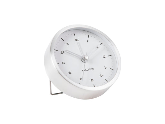 Tinge Alarm Clock - Silver/White